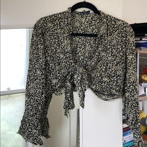 Sandro tie front crop top